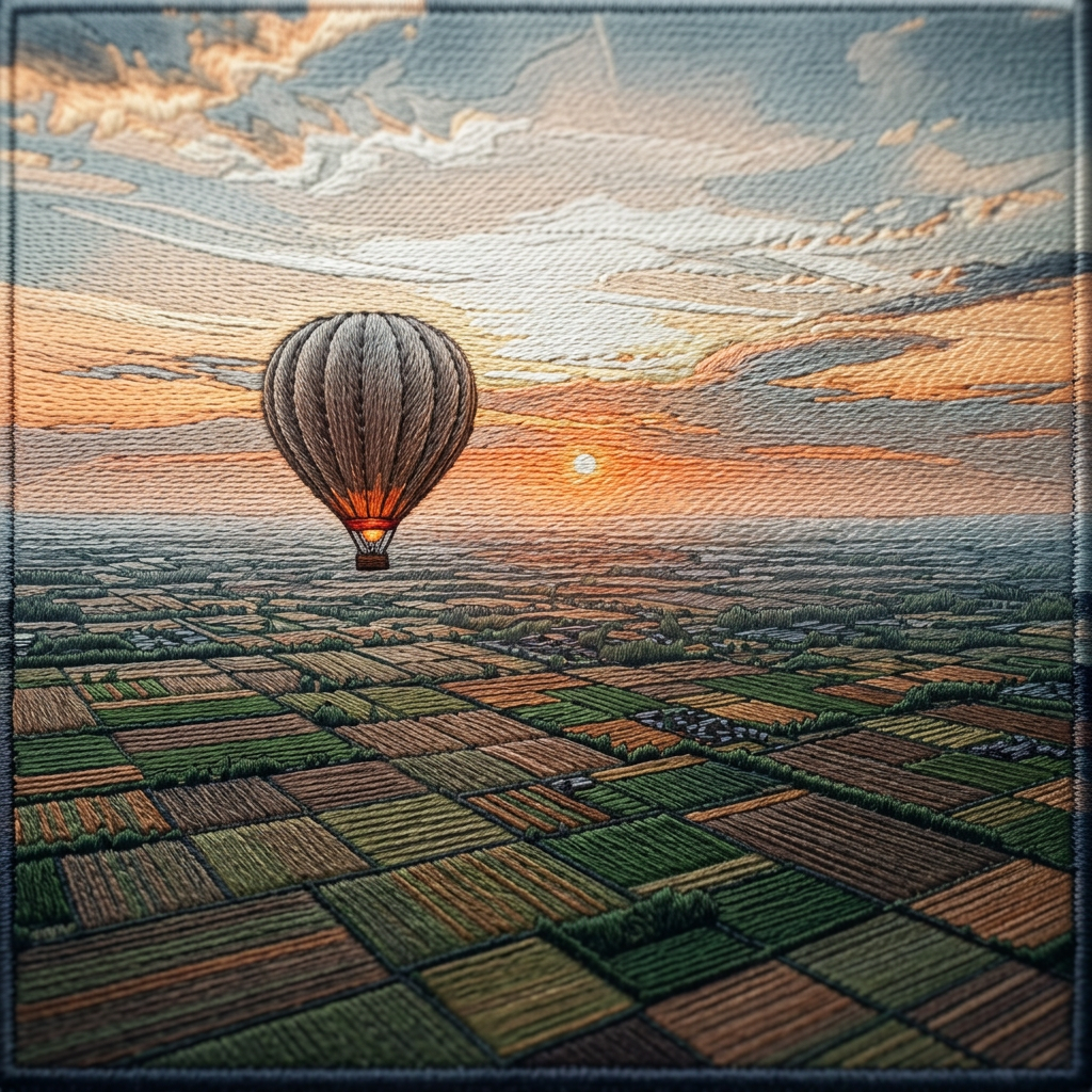 Embroidered Sunrise Balloon