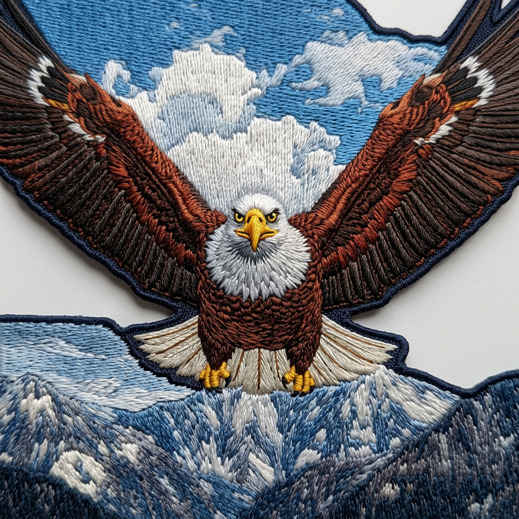 Embroidered Eagle on the Wing