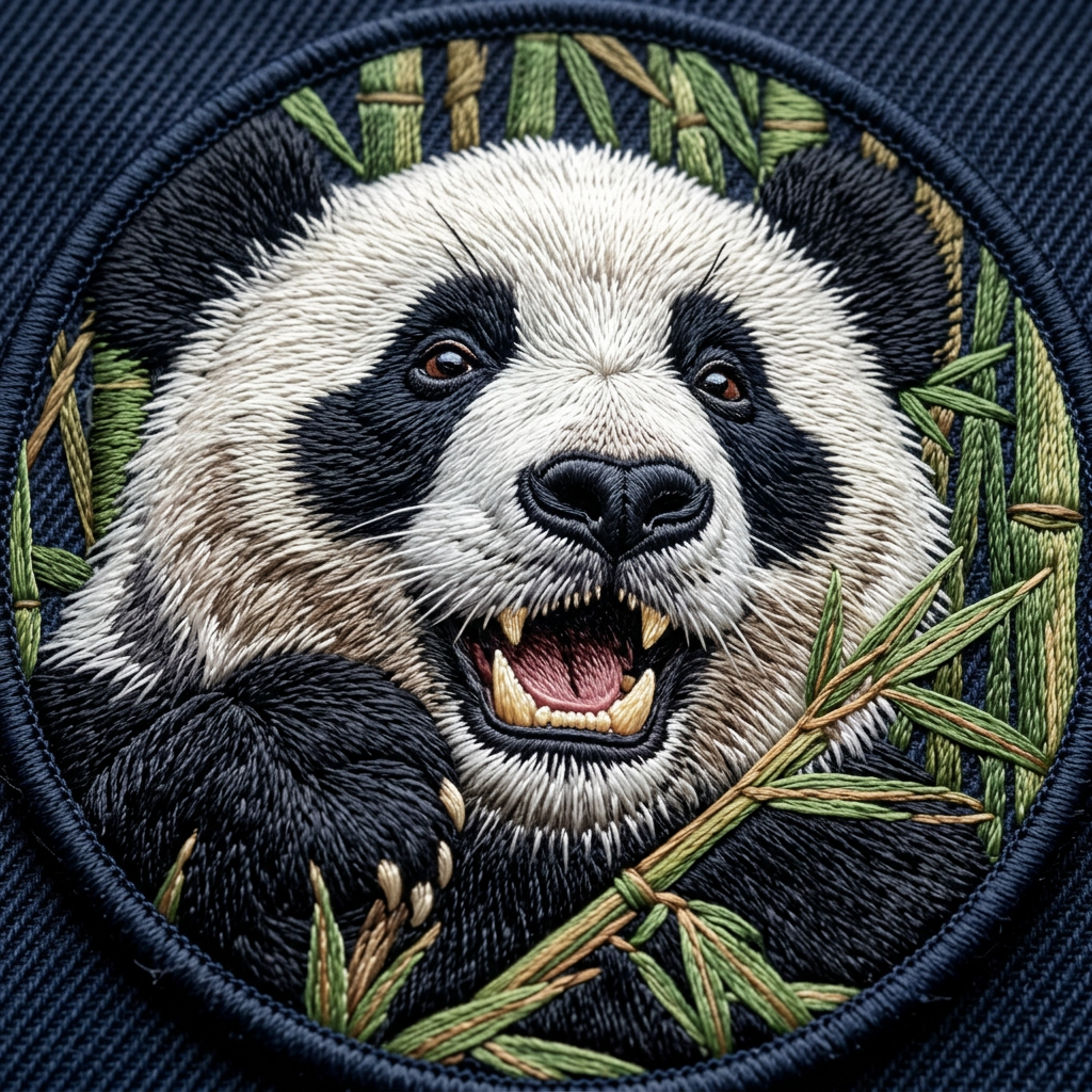 Embroidered Bamboo Panda