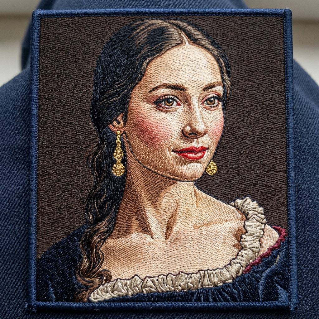 Embroidered Renaissance Portrait